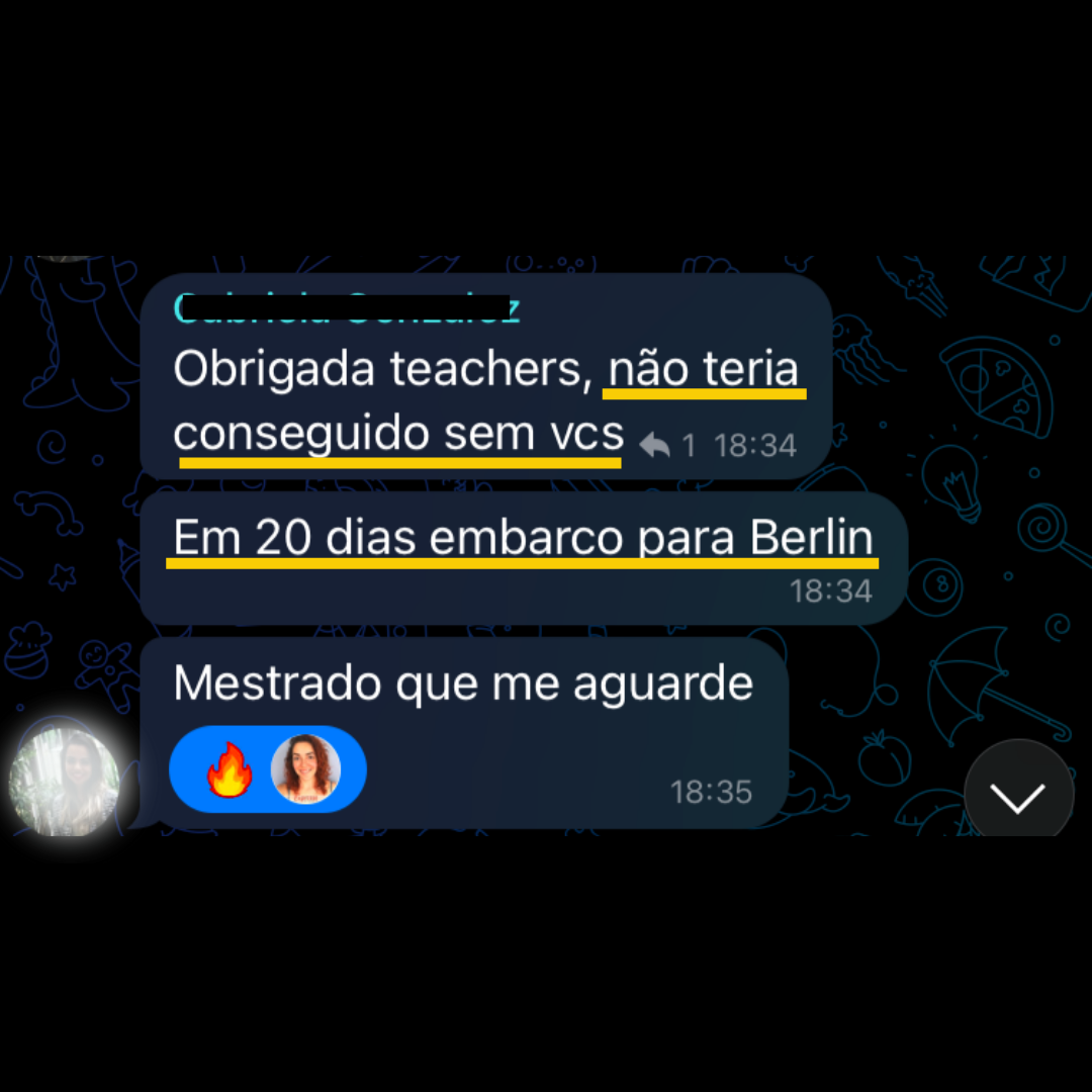 Aluna aprovada em Berlim com o Save My Certificate
