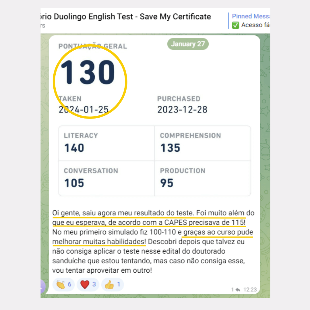 Depoimento de aluno Save My Certificate